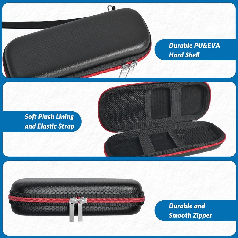 Wolfteeth Portable Pen Battery Case Storage Smell Proof Container Hard Shell EVA Cord Organizer Electronics Organizer Travel Case Pouch (Empty Only) Black - Image 3
